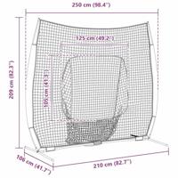 Honken en Softbal Zwart 250 x 106 x 209 cm Polyester - thumbnail