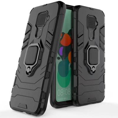 Panther PC + TPU schokbestendig beschermhoes met magnetische ring houder voor Huawei Nova 5i Pro/mate 30 Lite (zwart)