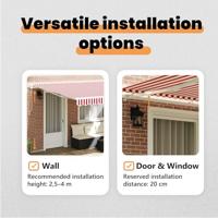 VidaXL Inklapbaar zonnescherm rood en wit 400 × 300 cm - thumbnail