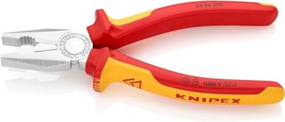 Knipex Kombi-tang verchroomd geïsoleerd met meer-componentengrepen, VDE-getest 200 mm - 0306200