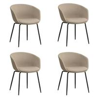 Bronx71 Scandinavische eetkamerstoel Ole taupe gerecyclede stof - - thumbnail