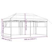Partytent inklapbaar pop-up met 3 zijwanden bordeauxrood - thumbnail