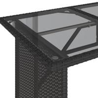 6-delige Loungeset met kussens poly rattan zwart - thumbnail