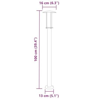 VidaXL Vloerlamp voor buiten 3 st 100 cm roestvrij staal zilverkleurig