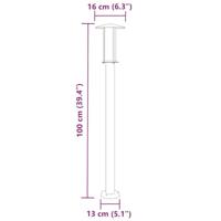 VidaXL Vloerlamp voor buiten 3 st 100 cm roestvrij staal zilverkleurig - thumbnail
