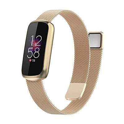 By Qubix - Compatible met Fitbit Luxe - Milanese bandje - Vintage goud - Compatible fitbit bandje