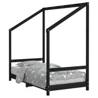 Kinderbedframe 80x160 cm massief grenenhout zwart - thumbnail
