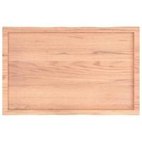 Bureaublad 100x60x4 cm behandeld massief eikenhout lichtbruin - thumbnail