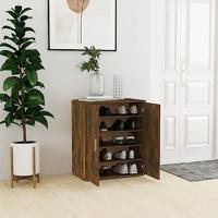 VidaXL Schoenenkast 60x35x70 cm bewerkt hout gerookt eikenkleurig - thumbnail