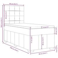 Boxspring met matras stof lichtgrijs 90x190 cm - thumbnail
