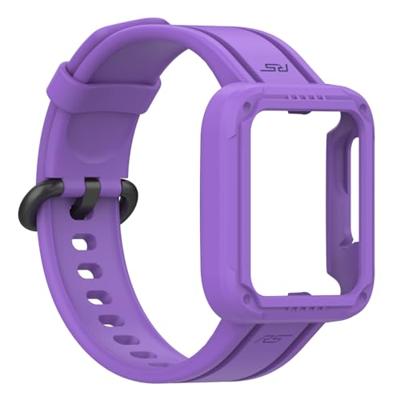 Siliconen sportband met case - Paars - Xiaomi Redmi Watch 2 (Lite) Siliconen sportband met case - Paars - Xiaomi Redmi Watch 2 (Lite)