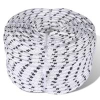 Boottouw gevlochten 8 mm 500 m polyester wit - thumbnail