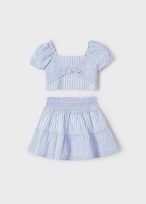 Mayoral Zomer rok + top meisjes - indigo blauw