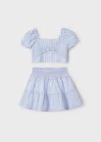 Mayoral Zomer rok + top meisjes - indigo blauw - thumbnail