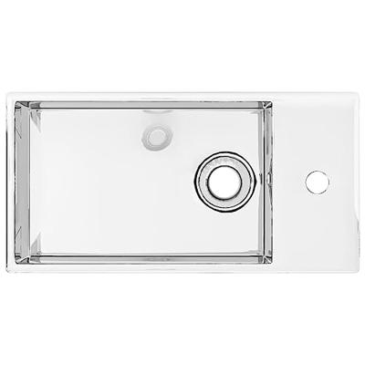 Wastafel met overloop 49x25x15 cm keramiek zilverkleurig