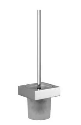 Dornbracht MEM toiletborstelset met mat glas van bergkristal geschikt voor wandmontage 41,5 x 11,8 cm, chroom Dornbracht MEM toiletborstelset met mat glas van bergkristal geschikt voor wandmontage 41,5 x 11,8 cm, chroom