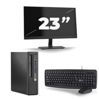 HP EliteDesk 800 G1 USFF - Intel Core i7-4e Generatie - 16GB RAM - 256GB SSD - Windows 10 + 1x 23 inch Monitor - thumbnail
