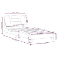 Bedframe met hoofdbord kunstleer cappucinnokleurig 90x190 cm - thumbnail