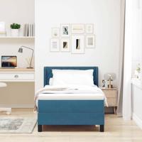 Boxspringbed met Matras Zwart 100x200 cm Fluweel Donkerblauw - thumbnail
