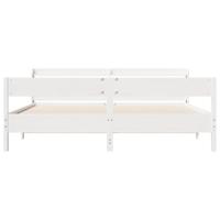 Bedframe zonder matras massief grenenhout wit 200x200 cm - thumbnail