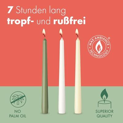 Bolsius gotische dinerkaars 8 stuks wit 25 cm