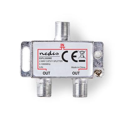 Nedis SSPL200ME Catv F-splitter Max 4,2 Db Versterking 5 - 1000 Mhz 2 Uitgangen Nedis SSPL200ME Catv F-splitter Max 4,2 Db Versterking 5 - 1000 Mhz 2 Uitgangen