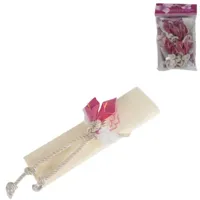 Servetring touw met bloemdecoratie roze 4 stuks | 24 stuks - thumbnail