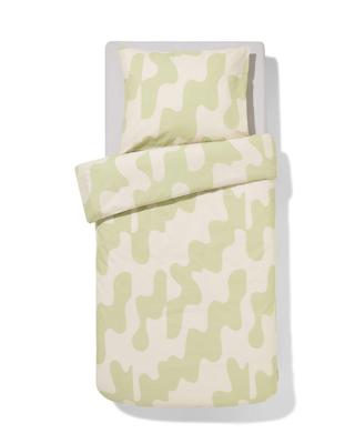 HEMA Dekbedovertrek 140x200/220cm zacht katoen lijnen (groen)