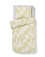 HEMA Dekbedovertrek 140x200/220cm zacht katoen lijnen (groen) - thumbnail