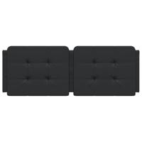 Hoofdbordkussen 120 cm kunstleer zwart - thumbnail