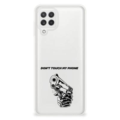 Samsung Galaxy A22 4G | M22 Silicone-hoesje Gun Don't Touch My Phone Samsung Galaxy A22 4G | M22 Silicone-hoesje Gun Don't Touch My Phone