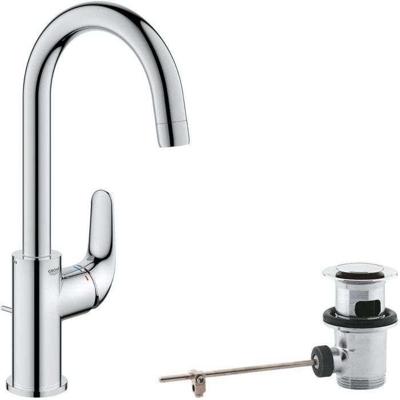 Eéngreeps wastafelmengkraan - GROHE Swift - 24330001 - Chroom - Maat L - Hoge uitloop - Waterbesparend