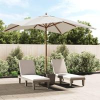 Parasol met houten paal 300x300x273 cm zandkleurig - thumbnail
