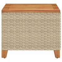 Tuintafel 45x45x37 cm poly rattan en acaciahout beige - thumbnail