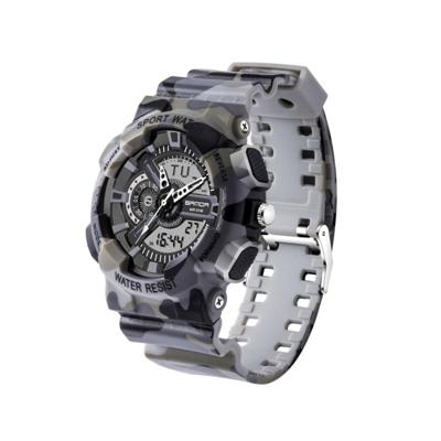 SANDA 5318 LED verlicht Display & Stopwatch & Alarm & datum en Week functie mannen kwarts + digitale dubbele beweging horloge met Plastic Band (Camouf SANDA 5318 LED verlicht Display & Stopwatch & Alarm & datum en Week functie mannen kwarts + digitale dubbele beweging horloge met Plastic Band (Camouf