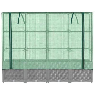 Plantenbak verhoogd met kashoes 160x40x138 cm rattanlook