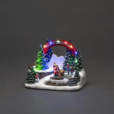 Konstsmide 4244-000 Kerstman met kind Meerkleurig LED Bont Schakelaar, Muziek