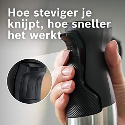 Bosch Haushalt ErgoMaster Serie 6 Staafmixer 1200 W Met maatbeker, Met mixbeker, Multifunctioneel, Met garde, BPA-vrij RVS, Zwart