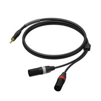 Procab PRA712/1.5 verloopkabel Mini-jack naar 2x XLR male met Neutrik 150cm - thumbnail