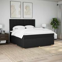Boxspring met matras stof zwart 180x200 cm - thumbnail