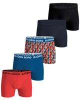 Bjorn Borg boxershorts cotton stretch 5-pack blauw/rood - thumbnail