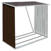VidaXL Haardhoutschuur 163x83x154 cm gegalvaniseerd staal bruin - thumbnail
