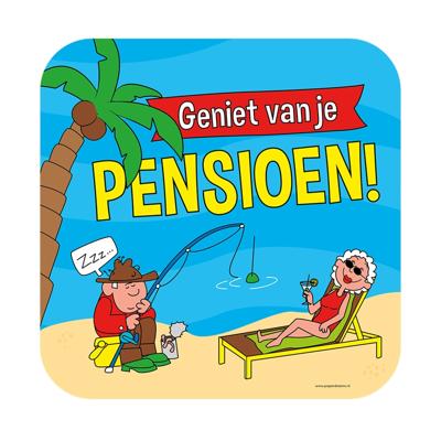 Huldeschild &apos;Geniet Van Je Pensioen&apos; Cartoon