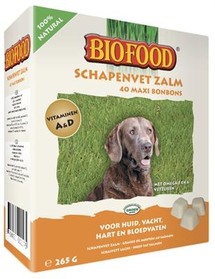 BIOFOOD SCHAPENVET MAXI BONBONS ZALM 40 ST BIOFOOD SCHAPENVET MAXI BONBONS ZALM 40 ST