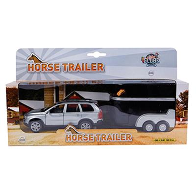 Bongers Speelgoed Kids globe die-cast volvo xc90 met paardentrailer, 27cm