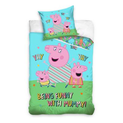 Peppa Pig Dekbedovertrek Being Funny With Mummy 140 x 200 cm katoen