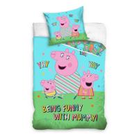 Peppa Pig Dekbedovertrek Being Funny With Mummy 140 x 200 cm katoen - thumbnail