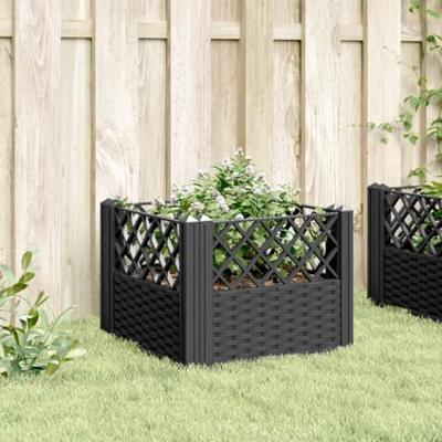 VidaXL Plantenbak met pinnen 43,5x43,5x43,5 cm polypropeen zwart VidaXL Plantenbak met pinnen 43,5x43,5x43,5 cm polypropeen zwart