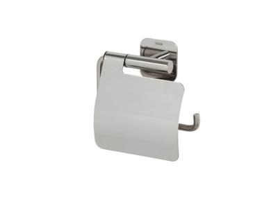Tiger Colar Toiletrolhouder - met klep - zelfklevend - gepolijst RVS 1314130346