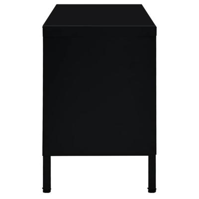 VidaXL Tv-meubel 90x30x44 cm staal en glas zwart
